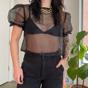 Puff Sleeve Crop Top